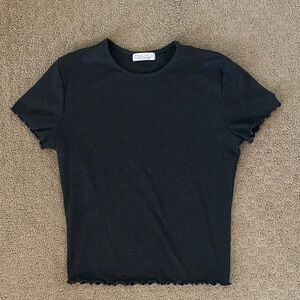 Junior’s Large Dark Gray Ribbed Tee